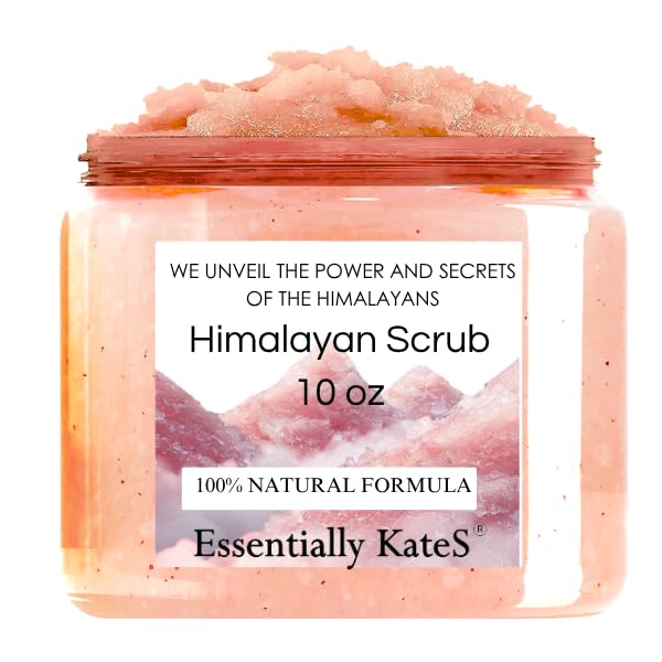 Himalayan Salt Body Scrub with Almond Oil, Exfoliating Mineral Formula, 10 oz