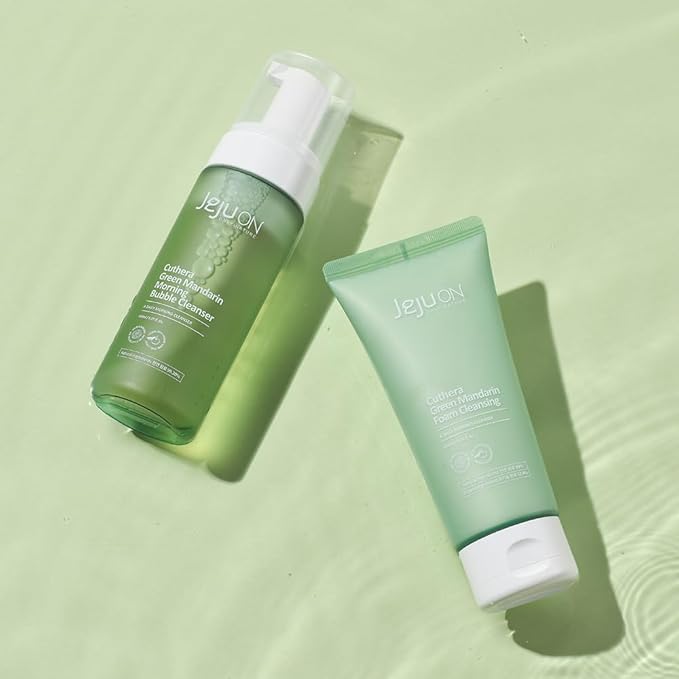 Cuthera Green Mandarine Cleansing Foam Duo SET, Vegan Natural Skincare Cleanser, Hydrating, Pore care, Moisturizing, Skin Calming, Exfoliation Care, Waste Care, Korea Beauty