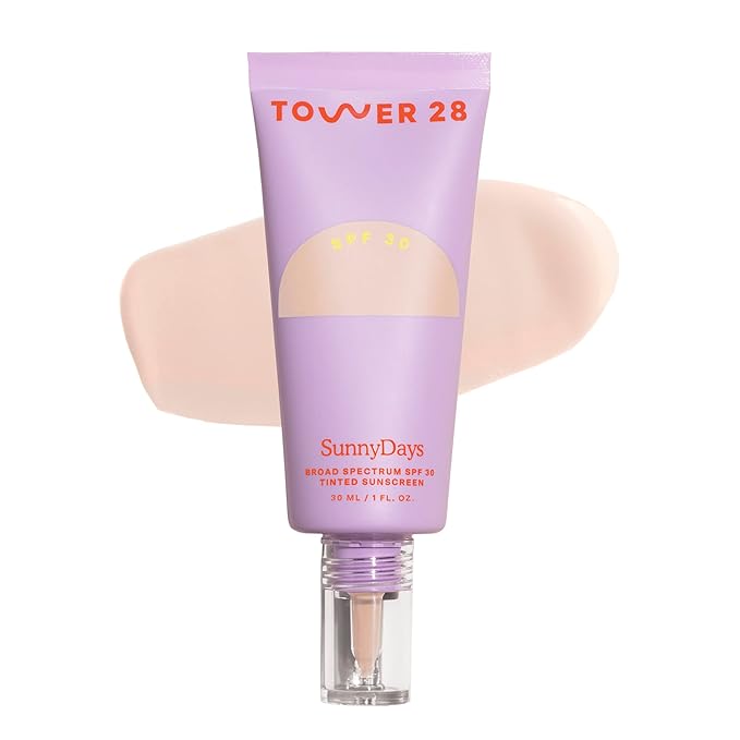 Tower 28 SunnyDays SPF 30 Tinted Moisturizer - 2-in-1 Buildable Coverage Foundation + Mineral Sunscreen for Face - Zinc Oxide, Aloe & Prickly Pear for Sensitive Skin - 05 Fair/Pink (1 oz)