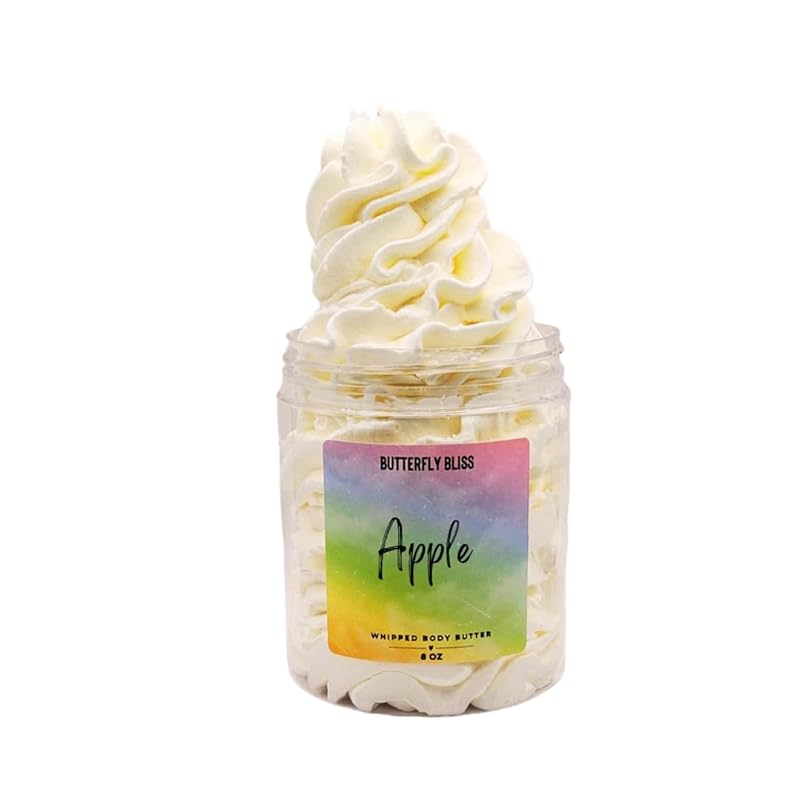 Apple Whipped Body Butter, natural lotion, organic, 4oz jar, made with shea butter, mango butter, coconut oil, almond oil