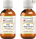 Greenwood Essential Pure Green Tea Oil (Camellia sinensis) Cold Pressed (Pack of Two) 30ml X 2 (2 oz)