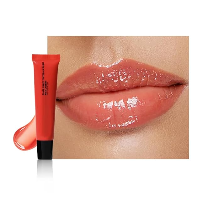 Summer Lip Butter Lip Balm Glow Reviver Lip Gloss, Melting Lip Serum, Ultra-Hydrating Natural Vegan Lip Balm, Sheer-Tinted Shine & Hydration, Soothes & Softens Dry Lips (Red)