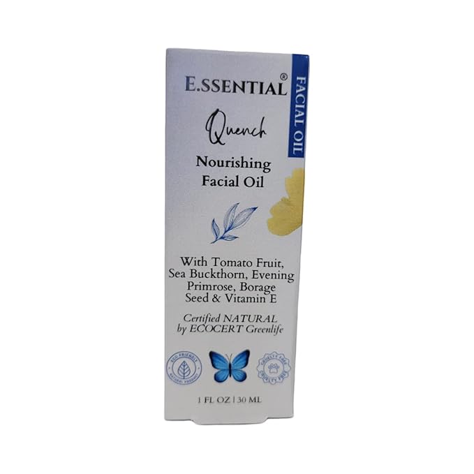 E.ssential Quench Nourishing Facial Oil, 1 fl oz, suitable for all skin types, with vitamins and antioxidants, improves texture and promotes youthful glow