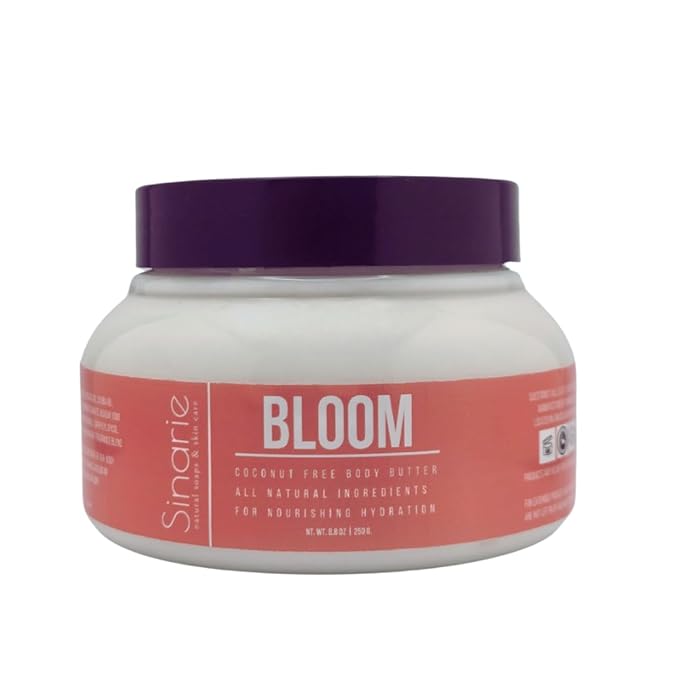 Sinarie Coconut-Free Body Butter – Ultra-Nourishing Moisturizer with Mango Butter, Avocado Oil & Jojoba Oil – Hydrating & Non-Greasy Lotion for Sensitive Skin (4 oz., Bloom)