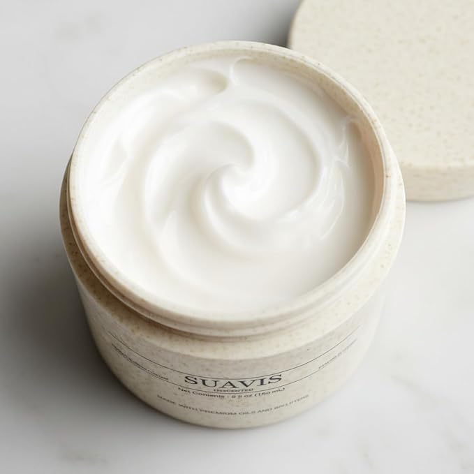 SUAVIS Moisturizing Cream - Body and Facial Lotion - Made in the USA with Premium Oils and Butters - Unscented, Paraben Free, 5 fl oz
