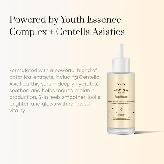 Youth Essence Brightening Face Serum - Even Skin Tone, Plumps & Hydrates with Kudzu, Centella Asiatica, Hyaluronic Acid — Brightening Face Serum. Vegan & Dermatologically Tested