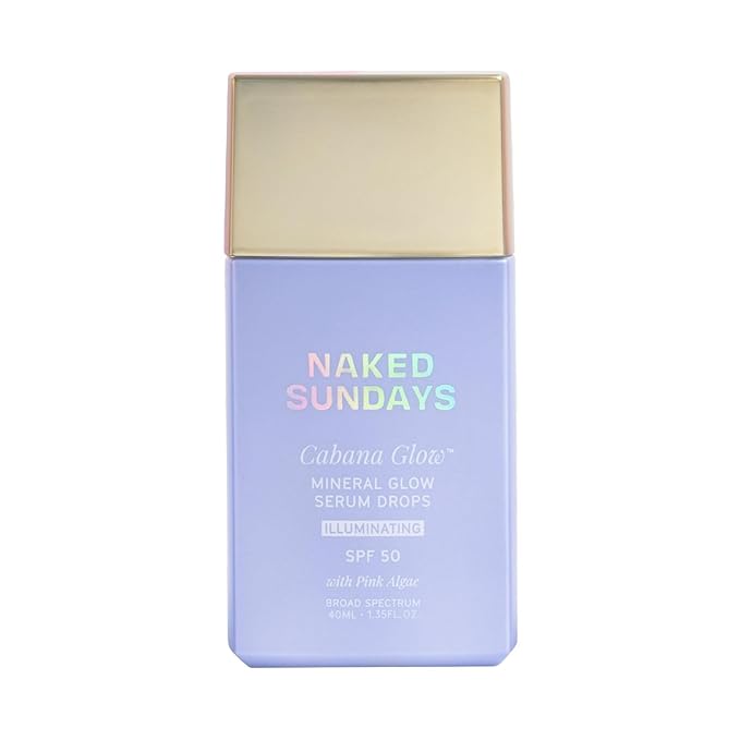 Naked Sundays CabanaGlow Illuminating Tinted Sunscreen Serum Drops SPF 50 - Hydrating, Brightening, Zinc Oxide Daily Face Sunscreen with Skin-Perfecting Pigments