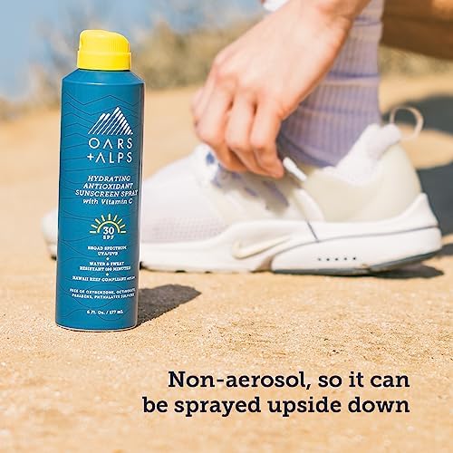 Oars + Alps SPF 30 Face & Body Broad Spectrum Sunscreen Spray | Fast-Absorbing, Lightweight, Non-Greasy, Hawaii Reef Act 104 Compliant, Water-Resistant, Octinoxate + Oxybenzone Free, 6 Oz, 1 Pack