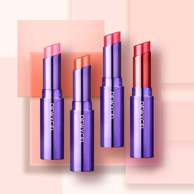 DEWYCEL TINTOURING BALM | #3 LIPS CORAL | Non-Sticky Moisturizing & Hydrating Tinted Lip Balm for Chapped Lips | Natural Color Lip Glow Balm