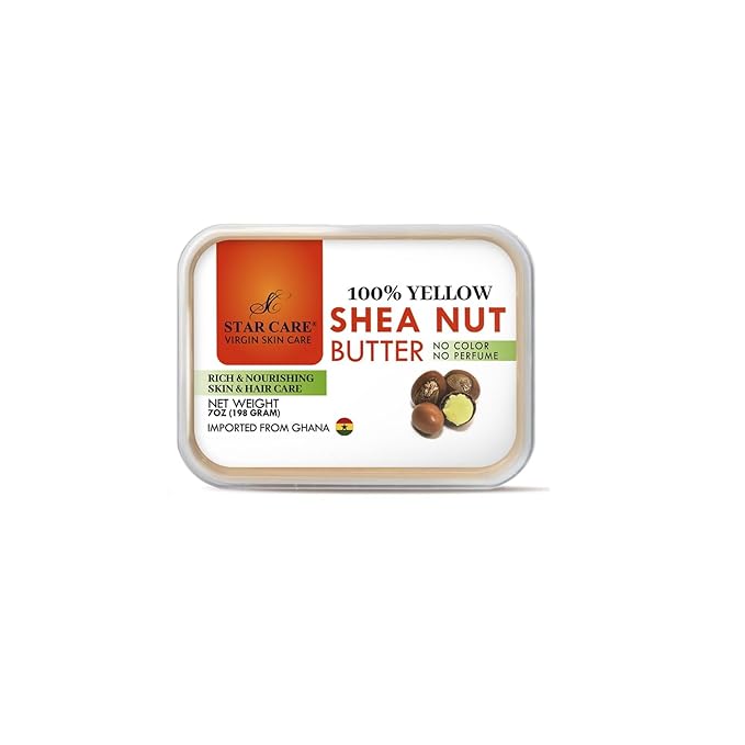 100% Pure Yellow Shea Nut Butter 7oz Unrefined & Raw Natural Moisturizer for Skin Hair & Lips, African Shea Butter Rich in Vitamins & Antioxidants No Added Color or Fragrance