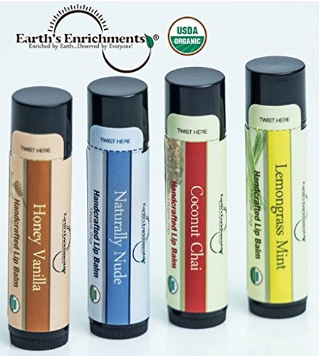 Lip Balm (USDA Organic) - Naturally Nude | Unscented Moisturizing Coconut Oil and Shea Butter
