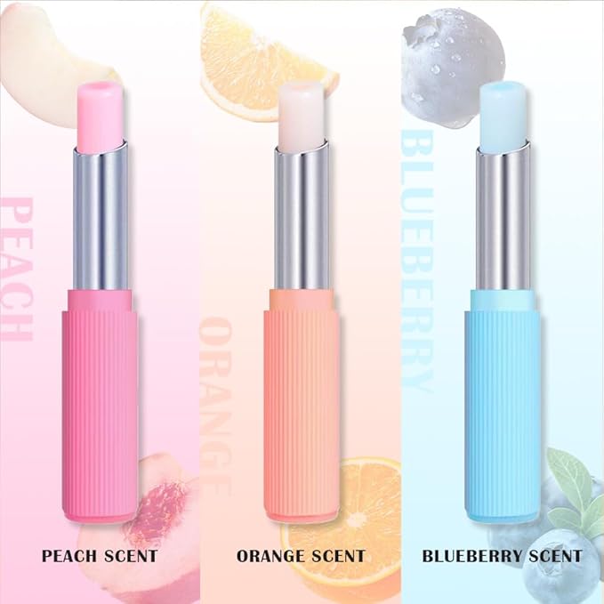 BINGBRUSH 3PCS Double Core Lipstick Set, Hydrating & Moisturizing Lipstick, Long Lasting Smooth Lip Color, Fruit Flavor Lipstick for Dry Lips