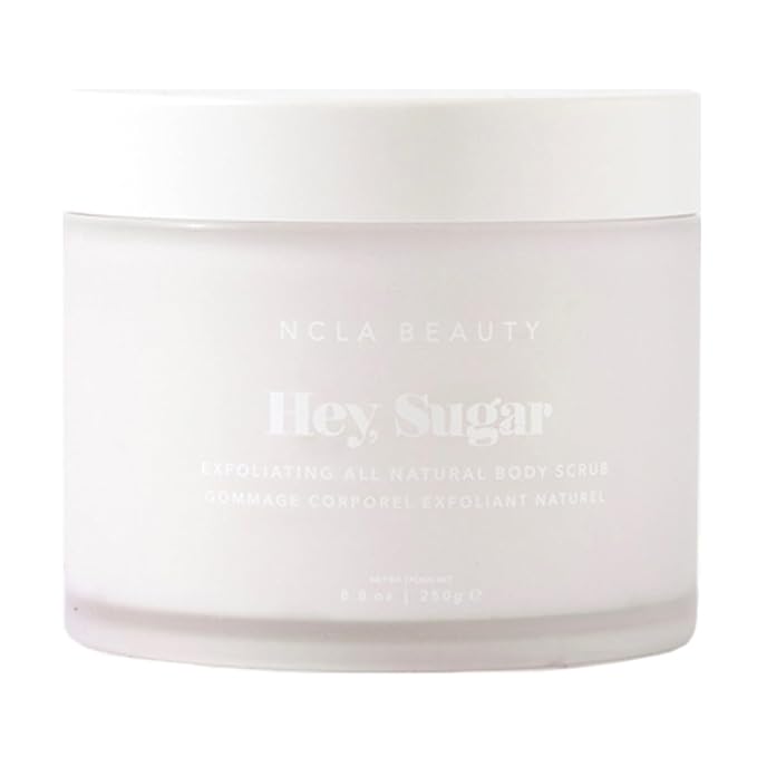NCLA Beauty Hey Sugar All Natural Body Scrub - Moisturizing, Exfoliating Sugar Scrub - Shea, Cocoa, and Mango Butters - Coconut Vanilla - 8.8 oz
