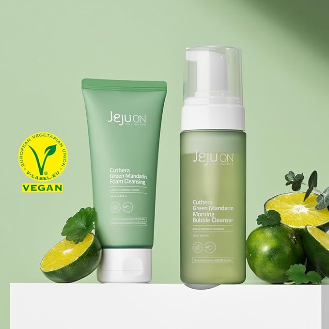 Cuthera Green Mandarine Cleansing Foam Duo SET, Vegan Natural Skincare Cleanser, Hydrating, Pore care, Moisturizing, Skin Calming, Exfoliation Care, Waste Care, Korea Beauty