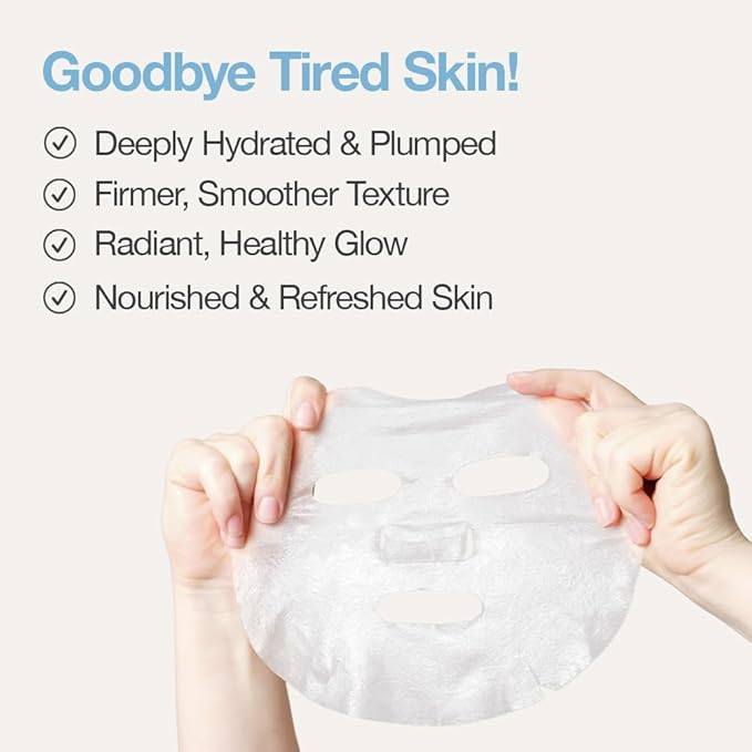 Naisture Hyaluronic Acid Face Mask – 15 Minute Hydrating & Plumping Sheet Mask with Aloe, Collagen & Niacinamide for All Skin Types (5 ea)
