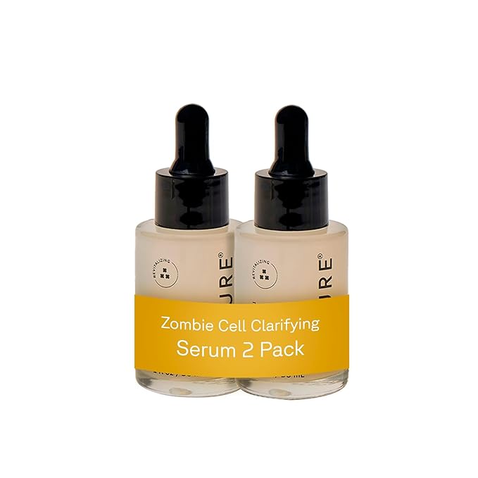 Acure Zombie Cell Clarifying Serum - Rejuvenate Face Serum with Niacinaminde & Milk Thistle, Hydrating Anti Aging Daily Treatment to Tone Skin & Boost Cell Turnover for Natural Glow - 1 fl oz (2 Pack)