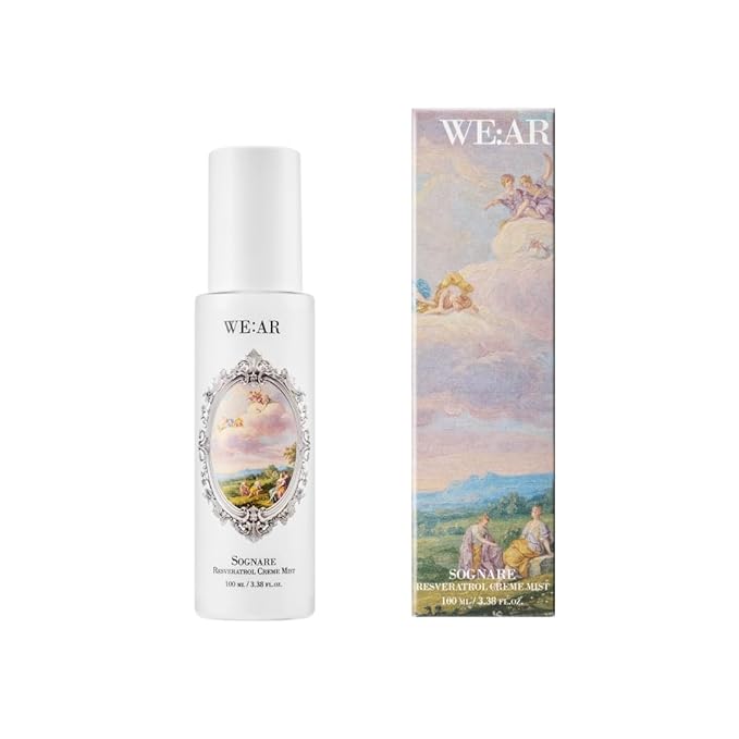 WE:AR Sognare Resveratrol Crème Mist | All-in-One Vegan Antioxidant Facial Mist for Radiant Skin, Niacinamide & 10-Complex Hyaluronic Acid, Hydrating Soothing Glow, Korean Skincare 3.38 fl oz