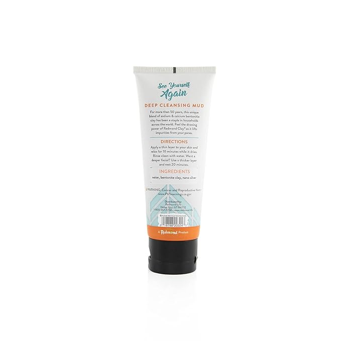REDMOND REAL SALT Facial Mud Bentonite Clay Skin Treatment Mask for Detox and Purifying, 4 oz