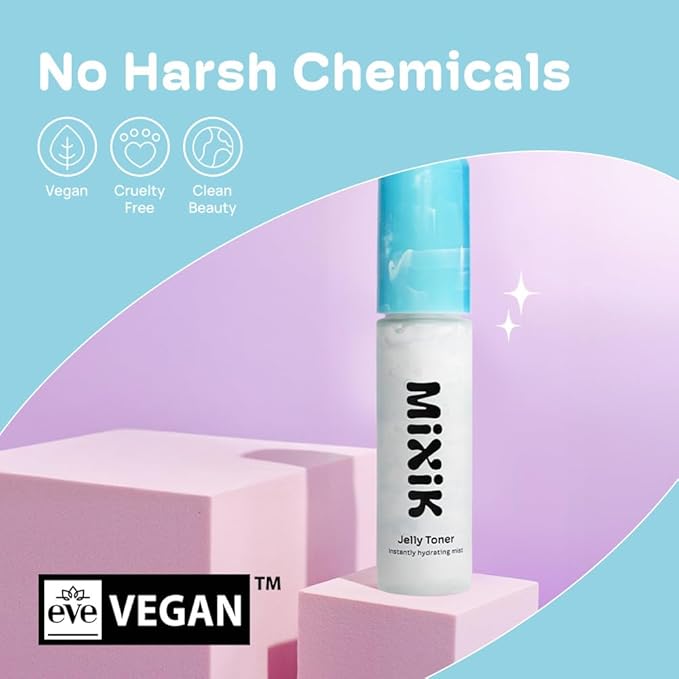 MIXIK Jelly Toner Spray for Face - Skincare Mist, Alcohol-Free Facial Toner for Hydrating, Made of Rose Water, Avocado Oil, Blue Agave Extract (30 ml (1.0 fl oz) Travel Size)