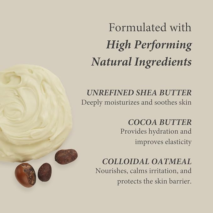Shea Radiance P.U.R.E. Whipped Shea Butter with Colloidal Oatmeal - Whipped Body Butter Blended with Skin Soothing Oatmeal & Moisturizing Rice Bran Oil | Lavender Bliss (7 oz)