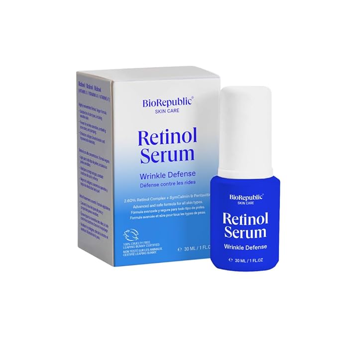 Retinol Wrinkle Defense Serum - 2.6% Retinol, Vegan Formula with Niacinamide, Squalane & Vitamin B3 for Anti-Aging, Hydration & Smooth Skin - Ideal for All Skin Types, 30ml