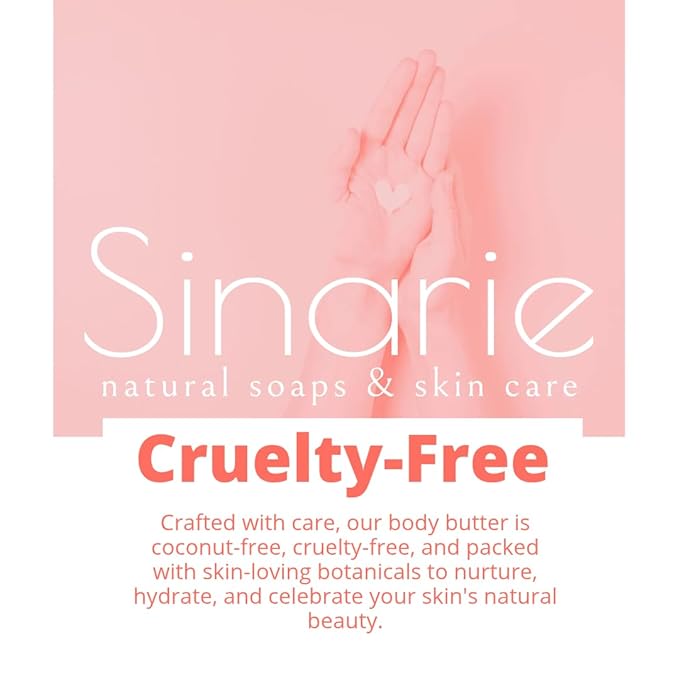 Sinarie Coconut-Free Body Butter – Ultra-Nourishing Moisturizer with Mango Butter, Avocado Oil & Jojoba Oil – Hydrating & Non-Greasy Lotion for Sensitive Skin (8 oz., Bloom)