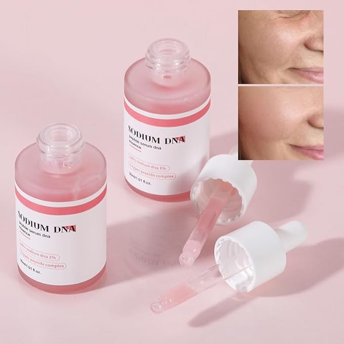 Sodium DNA Peptide Serum, Pink glow serum, Peptide, Niacinamide, Hydrating & Moisturizing & Firming, Uneven Skin Tone