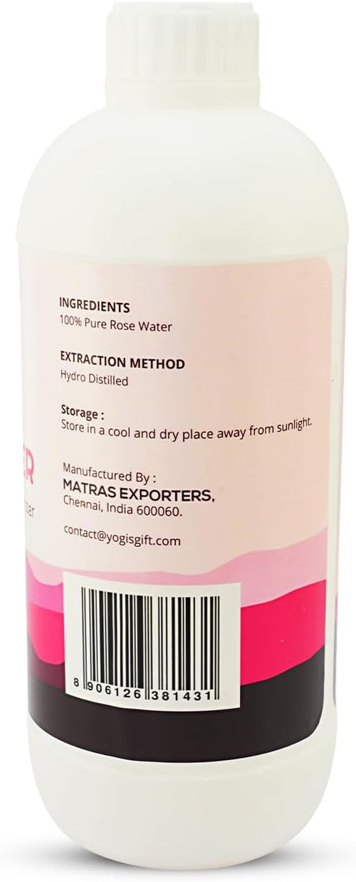 100% Pure Rose Water 33.8 fl oz | for Face & Hair | Alcohol Free & Artificial Coloring Free | by Yogi's Gift® (33.8 fl oz)