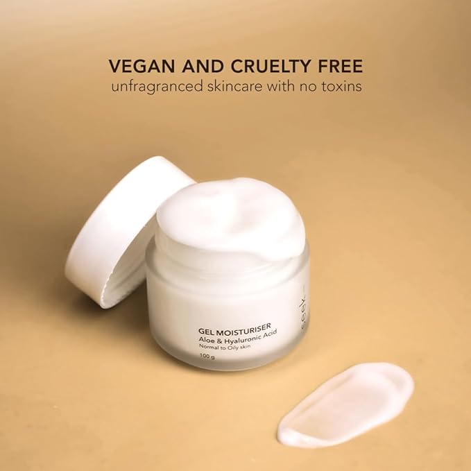 Gel Moisturiser Aloe & Hyaluronic – Lightweight Hydration for Normal to Oily Skin | Vegan, No Toxins, No Fragrance