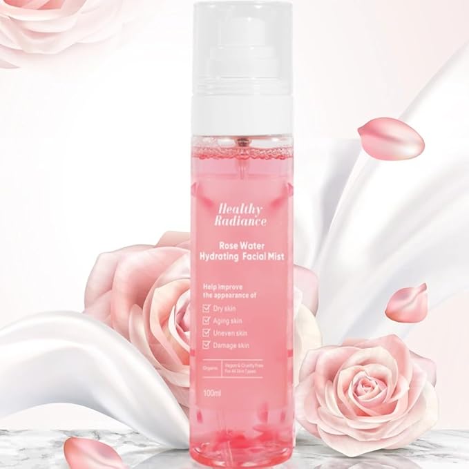 Rose Water Spray for Face | Korean Rose Water Spray with Glycerin | Rose Rugosa | Organic Flower Floated Mist Toner- Facial Toner for Women- Cruelty Free- Rose Scent- 100ml