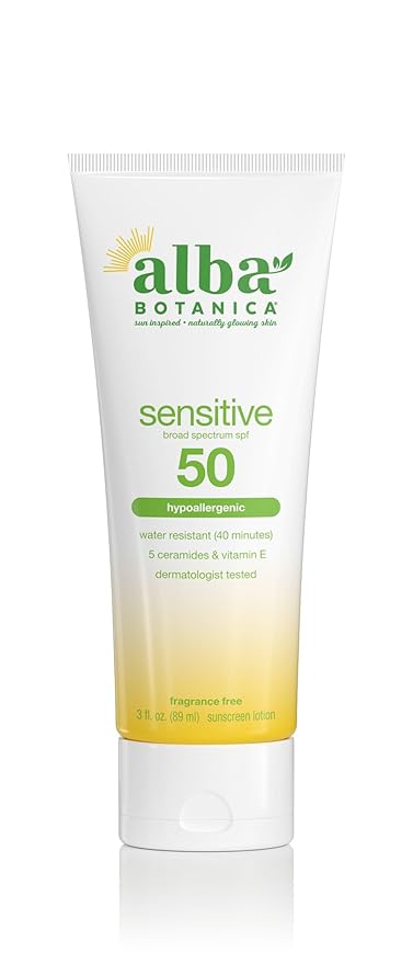 Alba Botanica Sensitive Sunscreen Lotion SPF 50, 3 Oz