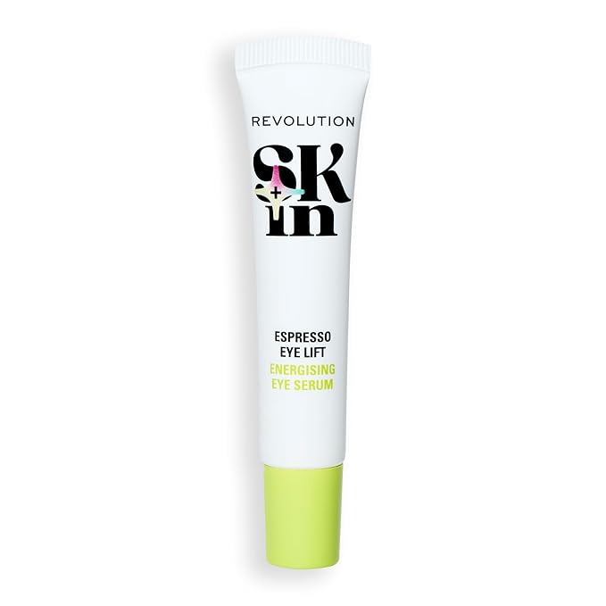 Revolution Skin, Espresso Eye Lift 5% Caffeine Energizing Eye Serum, Helps Dark Circles & Puffiness with Hyaluronic Acid & Caffeine, Vegan & Cruelty-Free, 0.5 fl oz