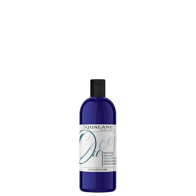 Dr Joe Lab Squalane Oil Pure Plant Derived Refined Cold Pressed Squalene From Olives Vegan Undiluted Bulk Carrier Oil for Face Skin Hair Body Cosmetics Natural Cleanser Moisturizer (2 oz)