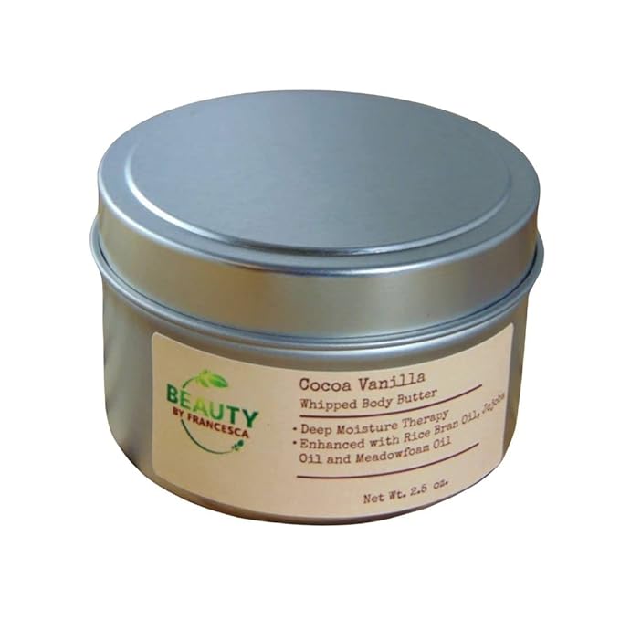 Handmade Whipped Body Butter Cocoa Vanilla - 100% All Natural Ingredient Hydrating Moisturizing Body Cream with Essential Oils For Men and Women, 3 Oz