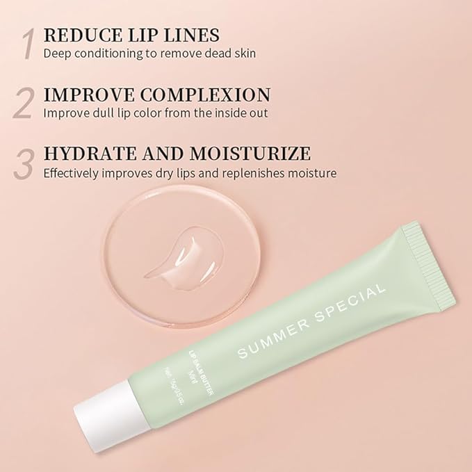FeiCuiYun 2Pcs Summer Lip Butter Lip Balm, Ultra-Hydrating Natural Vegan Lip Balm, Sheer-Tinted Shine & Hydration, Soothes & Softens Dry Lips Skincare, Bálsamo labial hidratante (#3+4#)