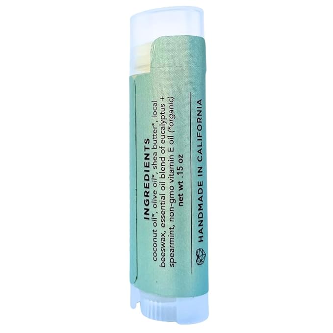 Lip Love | Organic Lip Balm | Organic beeswax and Plant Based | Natural Lip Balm (Spearmint Eucalyptus)