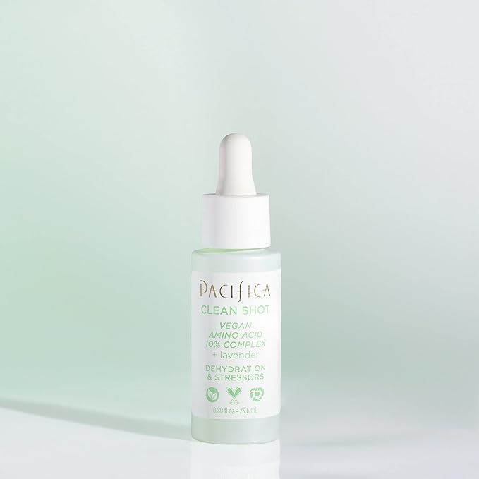 Face Serum by Pacifica - Clean Shot Vegan Amino Acid 10% Complex10% Solution l – Balancing Facial Serum for Oily & All Skin Types, Vegan & Cruelty-Free, 0.8 oz