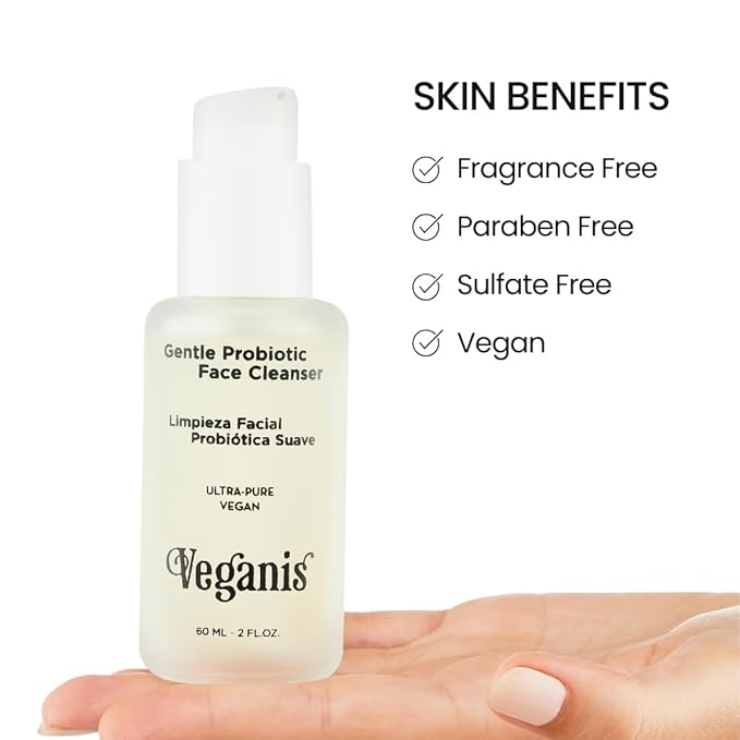 Gentle Probiotic Face Cleanser - Aloe Vera & Calendula – Hydrating Daily Facial Cleanser for All Skin Types – Helps Remove Impurities & Support Skin Balance – Vegan & Non-Drying Formula