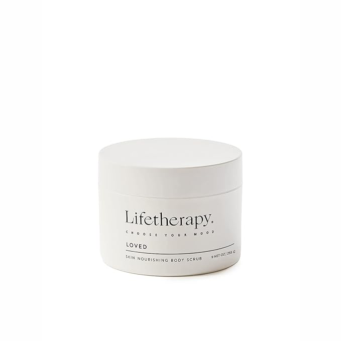Lifetherapy Skin Nourishing Body Scrub – Loved | Clean, Skin-Loving Formula | Vegan & Gluten Free | Hydrating | Nourishing Vitamins & Minerals | Bath Salts | Thoughtfully Crafted Fragrance 9oz.