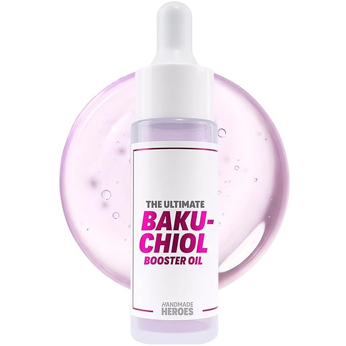 Handmade Heroes 2% Bakuchiol Oil with Sugarcane Squalane, All Natural Retinol Alternative Facial Oil For Radiant and Line Smoothing, Travel size skincare 0.3 fl oz