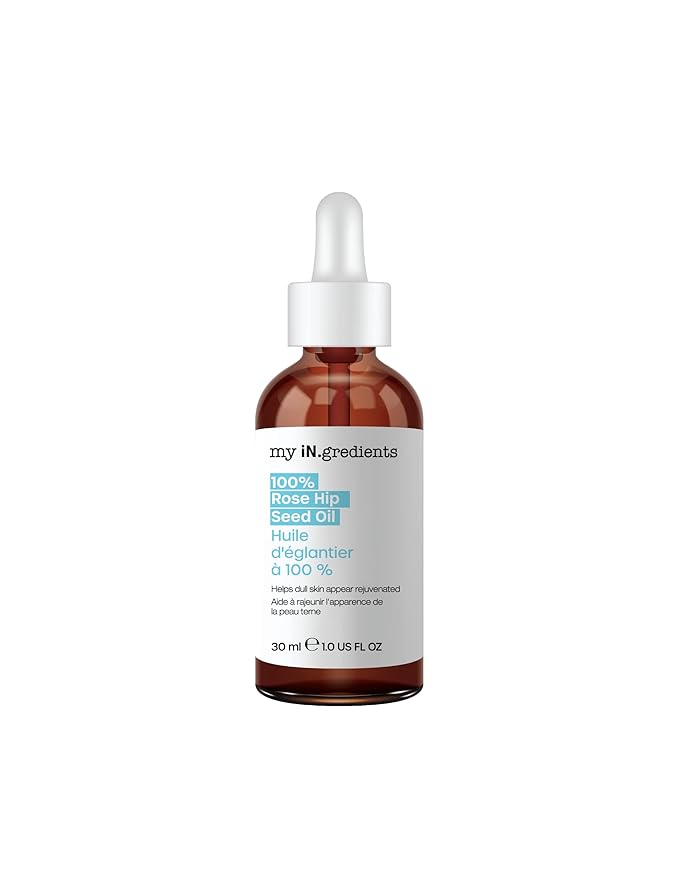 Masque Bar My Ingredients 100% Rose Hip Seed Oil, Rejuvenates Dull Skin, Reduces Fine Lines, Wrinkles, Soothes Dry & Itchy Skin, Moisturizing Serum for Face & Hair, Korean Skincare - 1Fl oz
