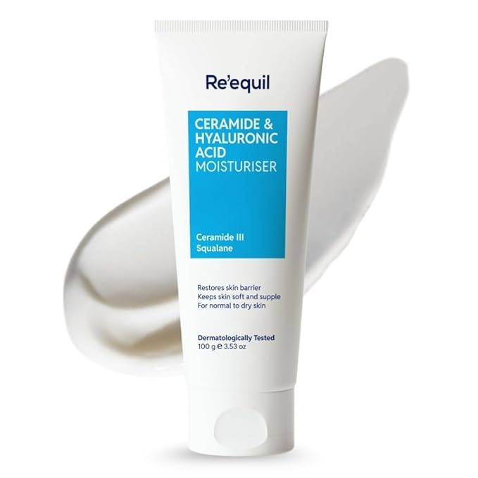 Ceramide & Hyaluronic Acid Moisturiser | Moisturizer For Face | Barrier Repair Cream | Long Lasting Hydration | Suitable For Normal To Dry Skin | 100G