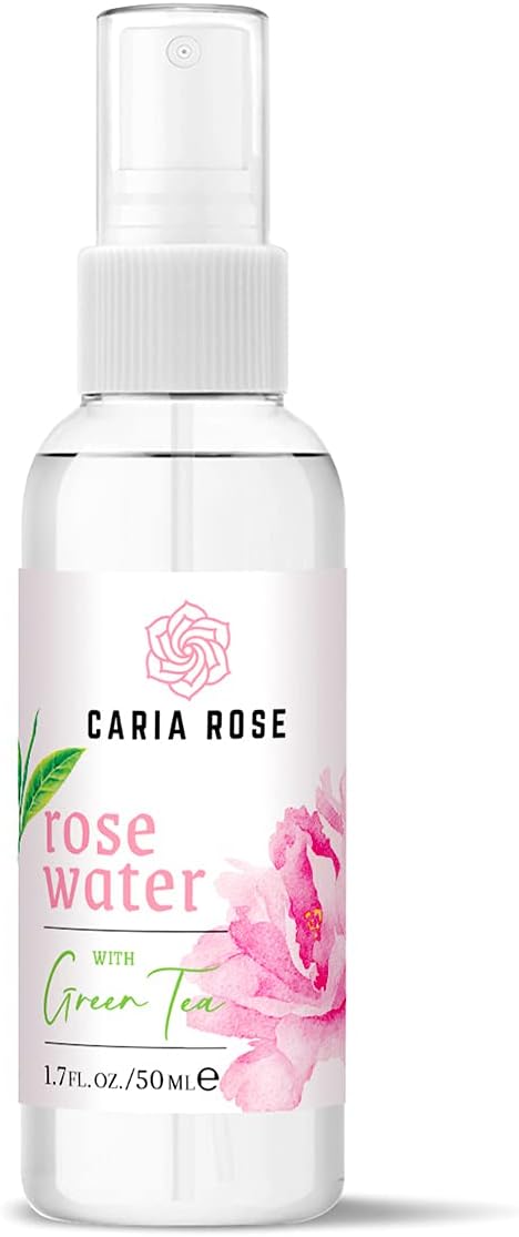Rosewater Hydrating Spray with Green Tea | Rose Water Facial Toner with Green Tea (1.7 oz Travel Size)