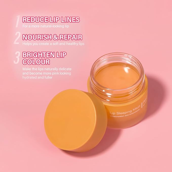 Sleeping Lip Mask, Long-Lasting Nourish & Hydrate Lip Mask, Lip Balm, Lip Skin Care, Hydrating Moisturizing Lip Night Sleep Care Lip Anti-chapped Lip Cream (01# Peach)
