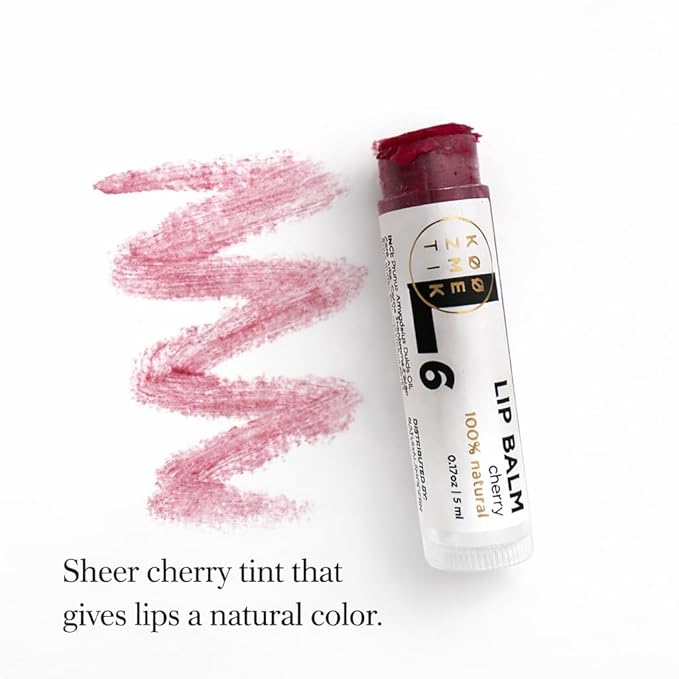 Cherry Lip Balm | Sheer Cherry Tint | Natural Lip Balm & Moisturizing Care with Shea Butter, Cocoa Butter, Beeswax & Almond Oil | Hydrating Lip Balm for Soft, Smooth & Healthy Lips | L6 KØØZMETIK