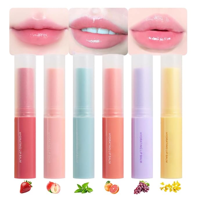 BINGBRUSH 6PCS Moisturizing Lipstick Set with Hyaluronic Acid, Long Lasting Hydrating Lipstick for Dry Chapped Lips, Smooth Lip Color, Vegan & Cruelty-Free
