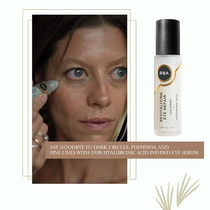 RBA Skincare’s Revitalizing Eye Repair, Hyaluronic Acid & Cucumber Eye Serum, for Dark Circles, Helps Smooth Wrinkles & Depuff Eyes, 100% Natural, 10ml