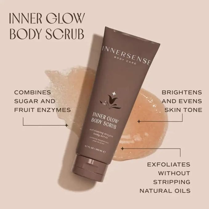 INNERSENSE Organic Beauty - Inner Glow Body Scrub | Non-Toxic, Cruelty-Free Exfoliating Enzyme Body Scrub (6.7 fl oz | 200 ml)