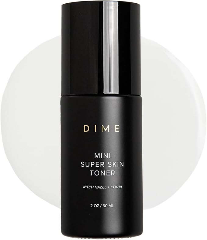 DIME Beauty Mini Super Skin Toner - Alcohol Free Witch Hazel Face Toner with CoQ10, Hyaluronic Acid, Vitamin E and Cucumber Extract, Anti-Aging, Pore Minimizing Facial Toner Travel Size 2 oz / 60 ml