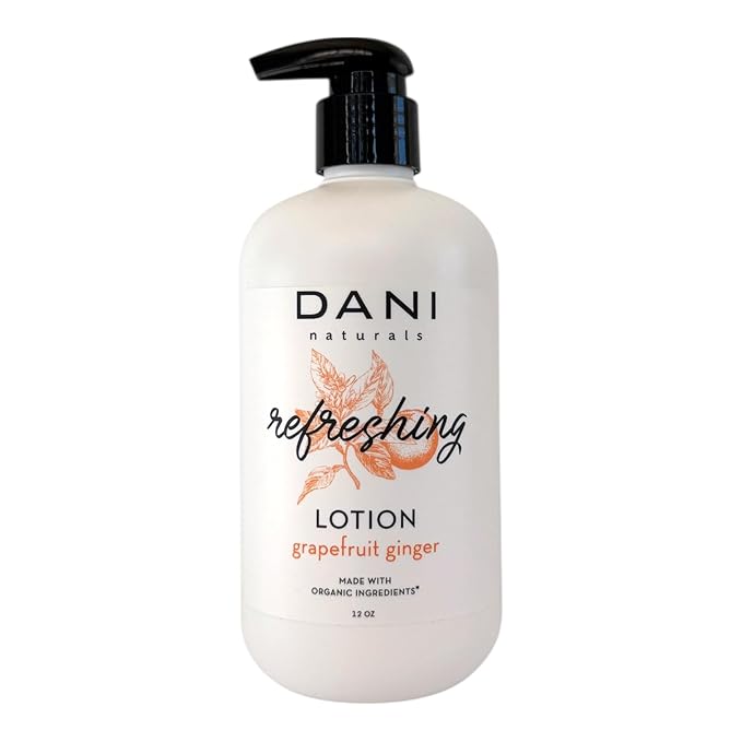 DANI Naturals Grapefruit Ginger Hydrating Lotion, Vegan, Paraben-Free, Made with Organic Ingredients, 12 fl oz